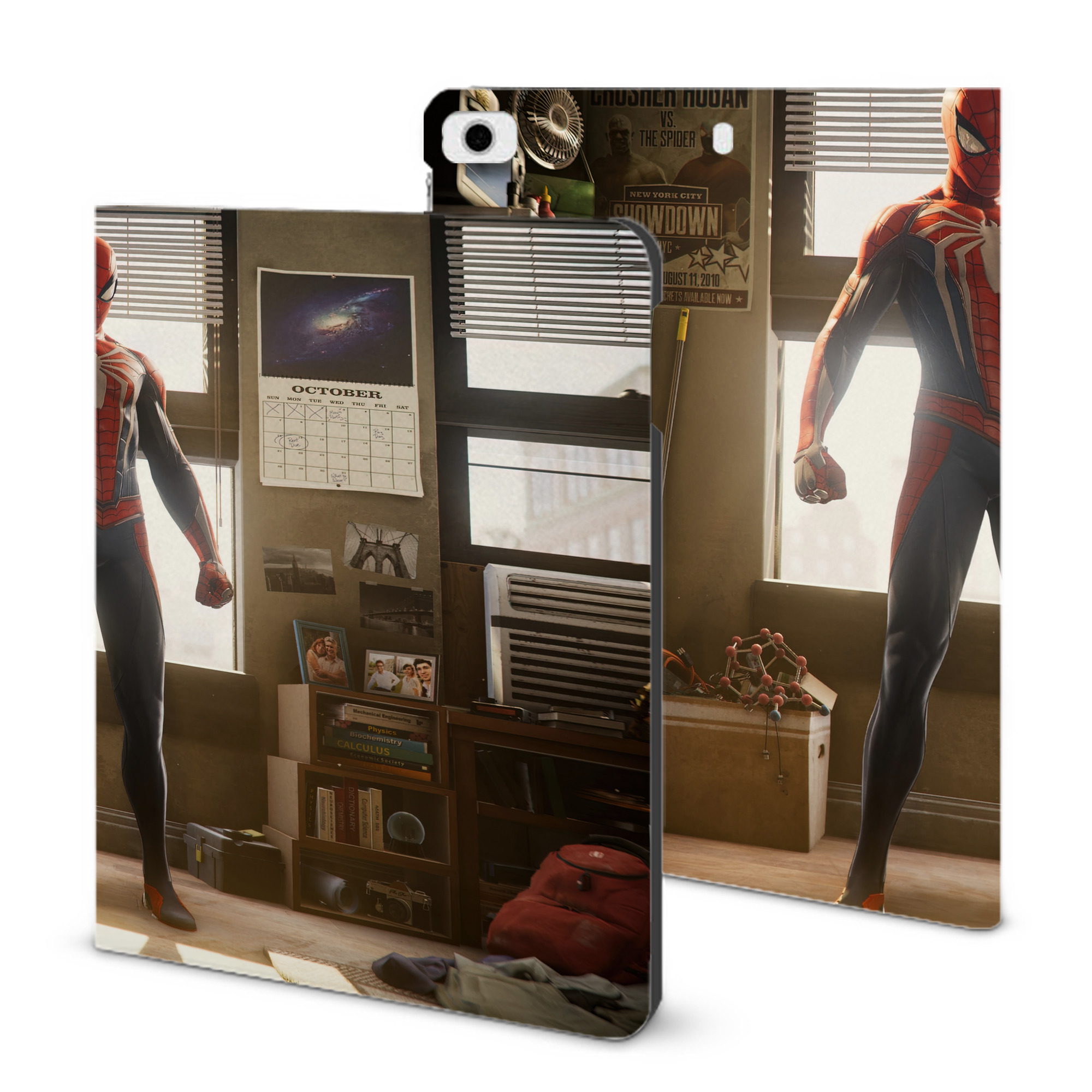 （画像用） Spider Man スパイダーマン IPad ケース ブック型 PUレザー TPU 耐衝撃 軽量 薄型 ペン収納なし 全面保護 IPad 各モデル対応